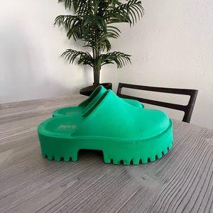 Play- green moccasins- size 9